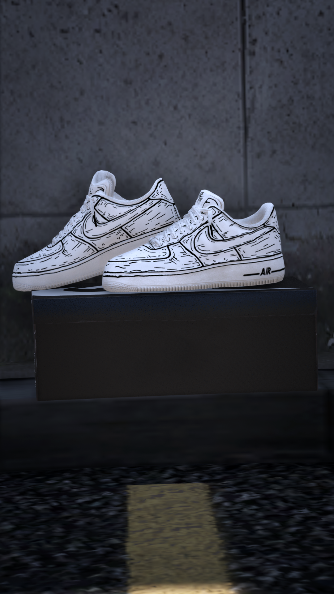 Thumbnail of Custom Sneaker (Women) in All-White Cartoon