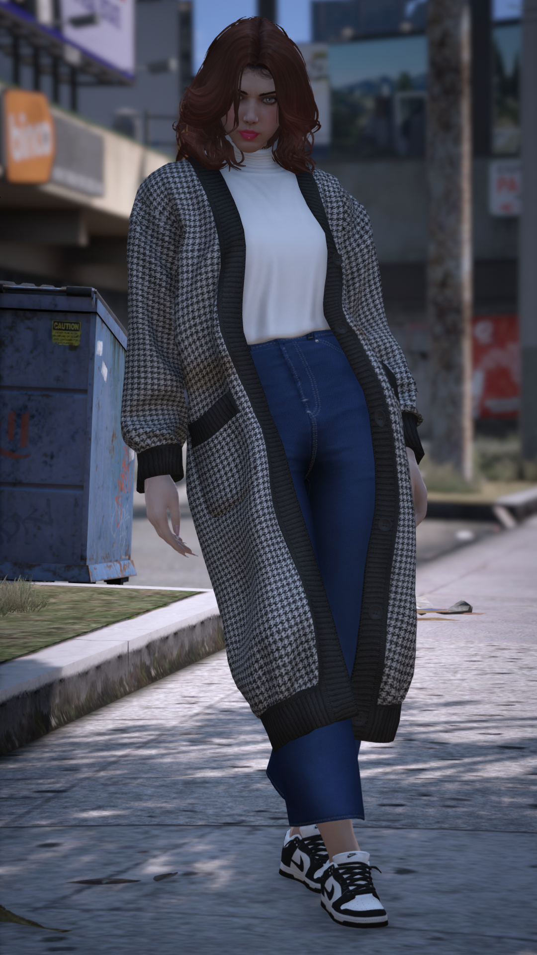 Thumbnail of Long cardigan & Turtleneck T-Shirt in Black & White