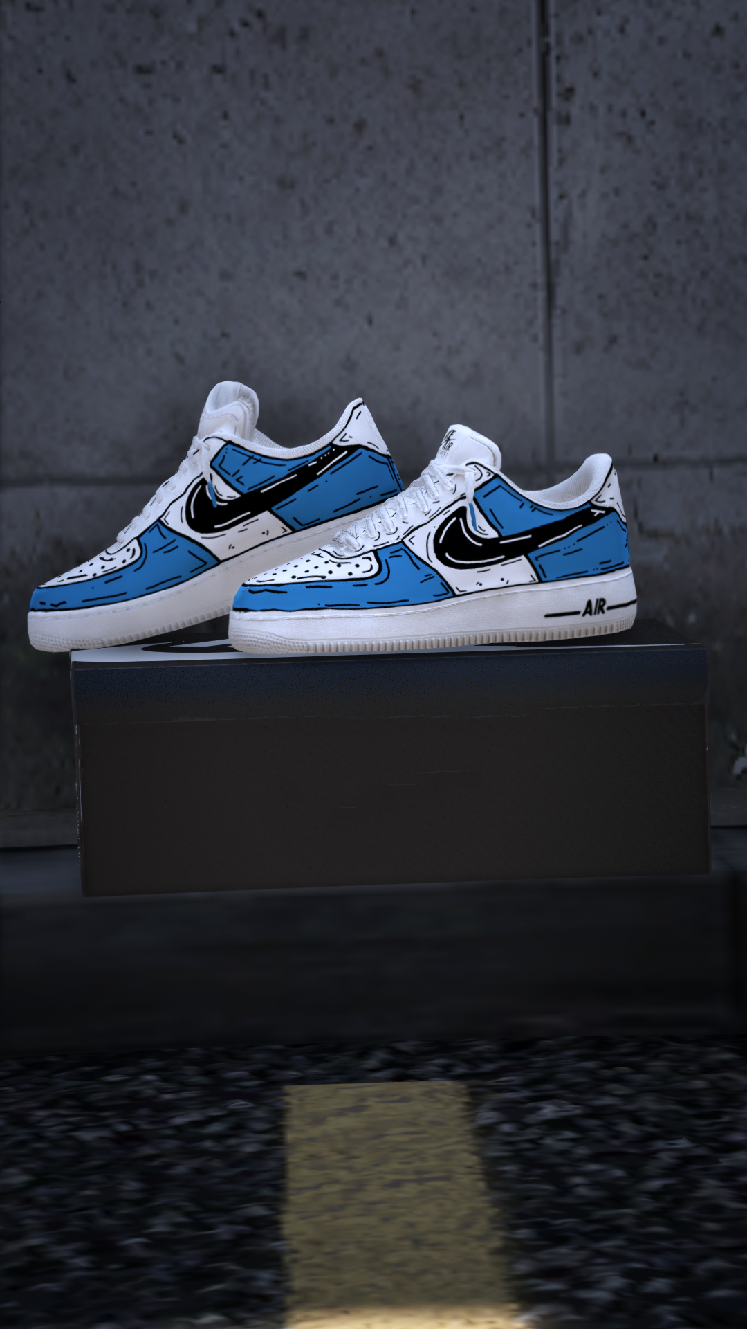 Thumbnail of Custom Sneaker (Women) in BW Cartoon