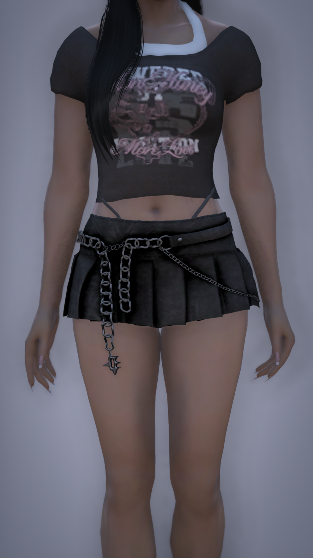 Thumbnail of Chainlink Pleated Mini Skirt in Black