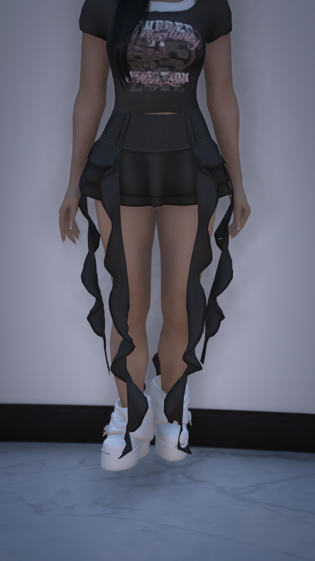 Thumbnail of Cascade Ribbon Mini Skirt in Black