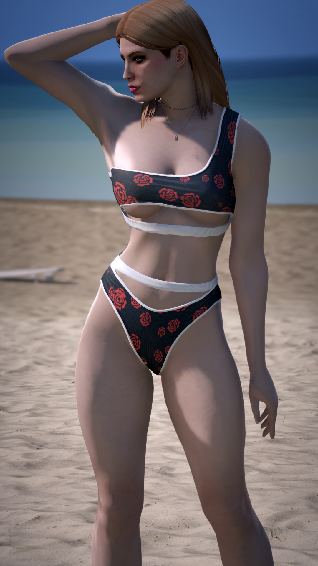 Thumbnail of Cutout Swim Set in Black (flowers)