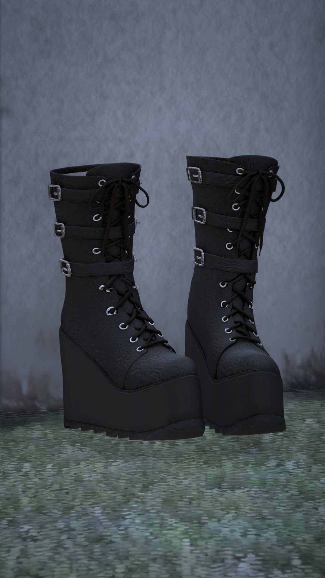 Thumbnail of Gothic Wedge Platform Boots in Black