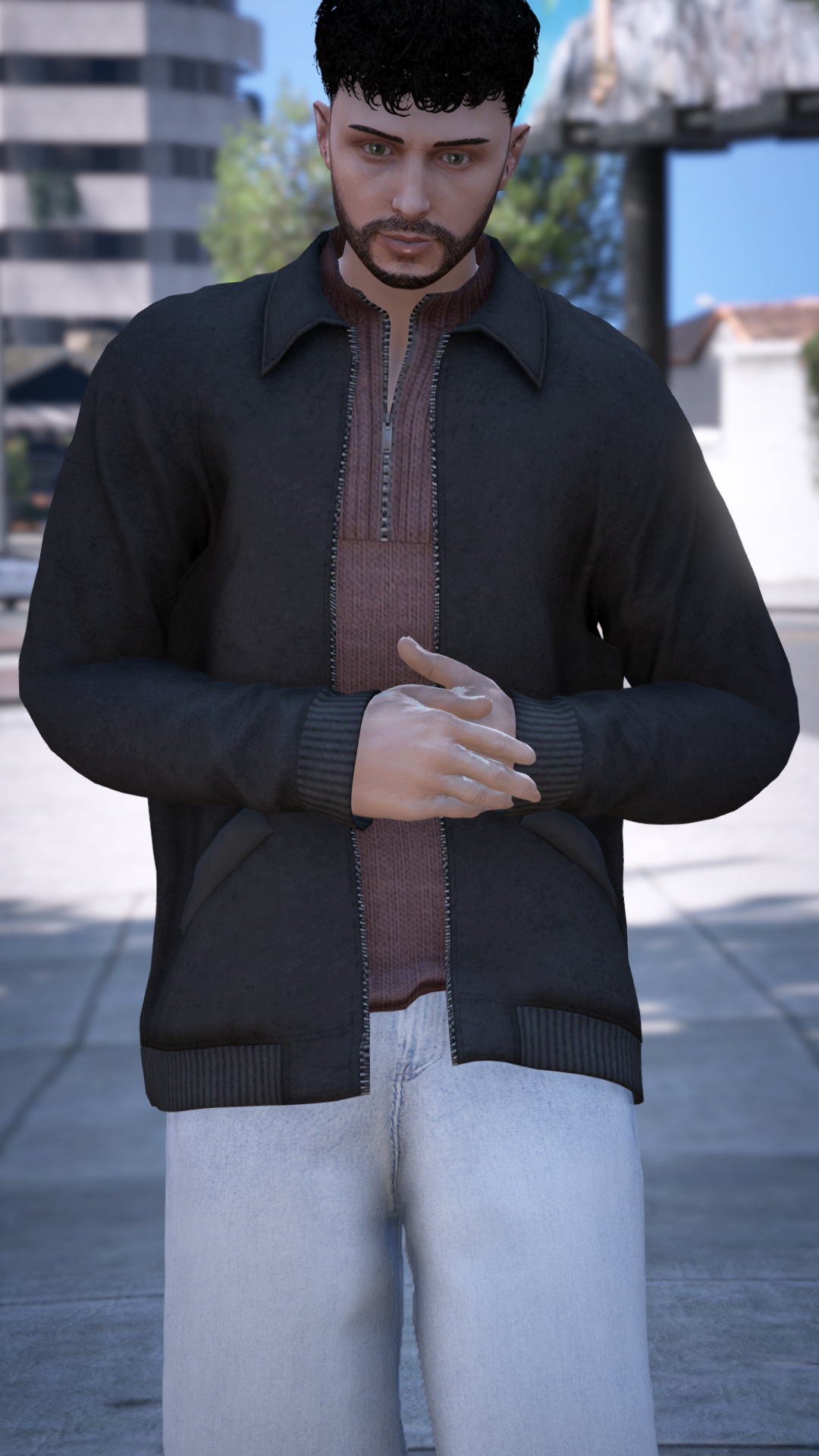 Zip-Up Knit Jacket
