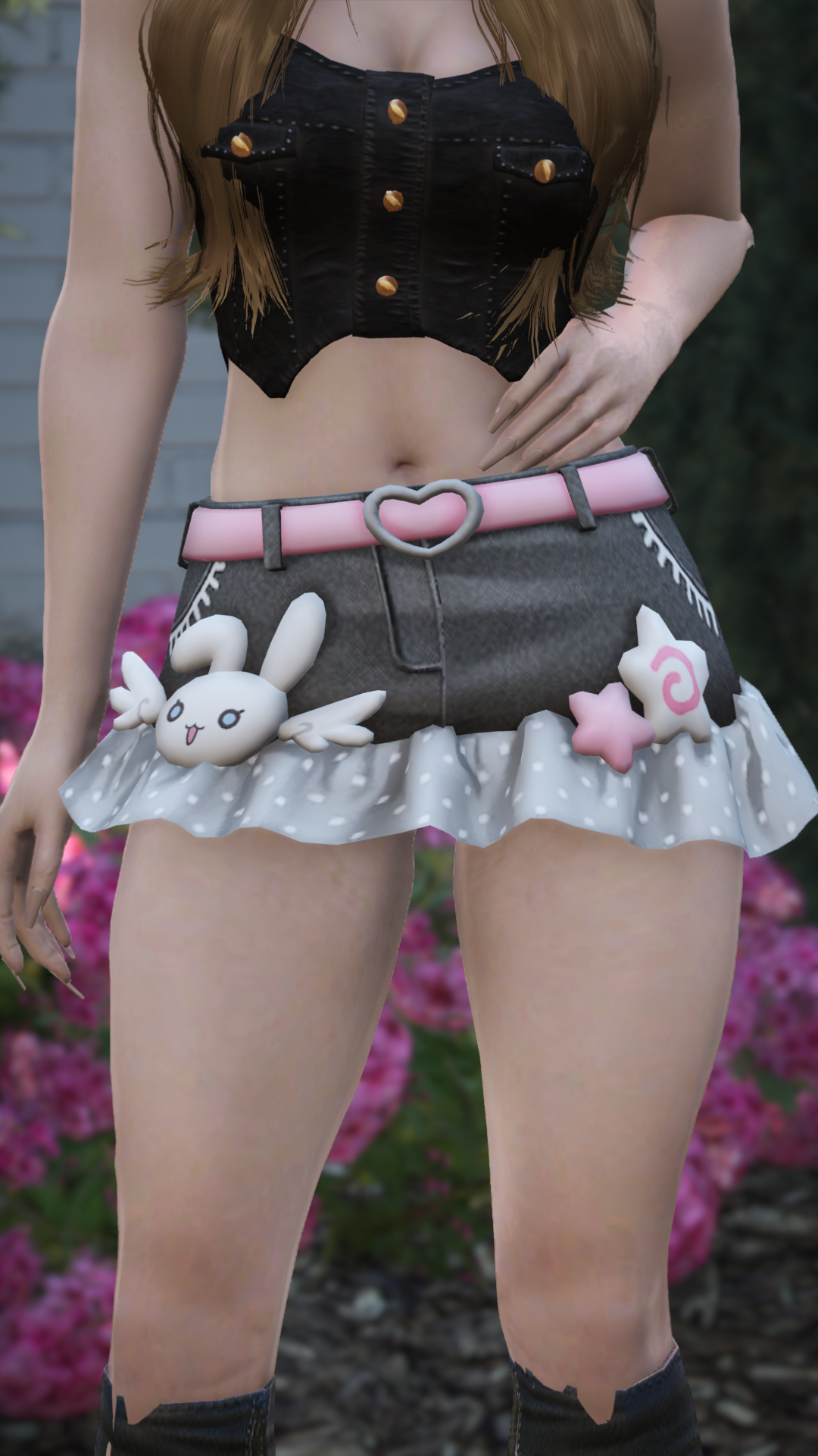 Thumbnail of Kawaii Bunny Ruffle Miniskirt in Black