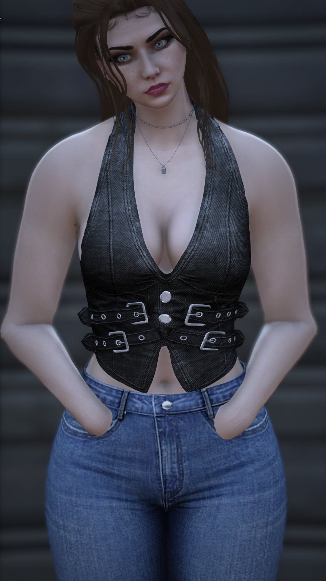 Thumbnail of V-Neck Buckled Bodice in Black