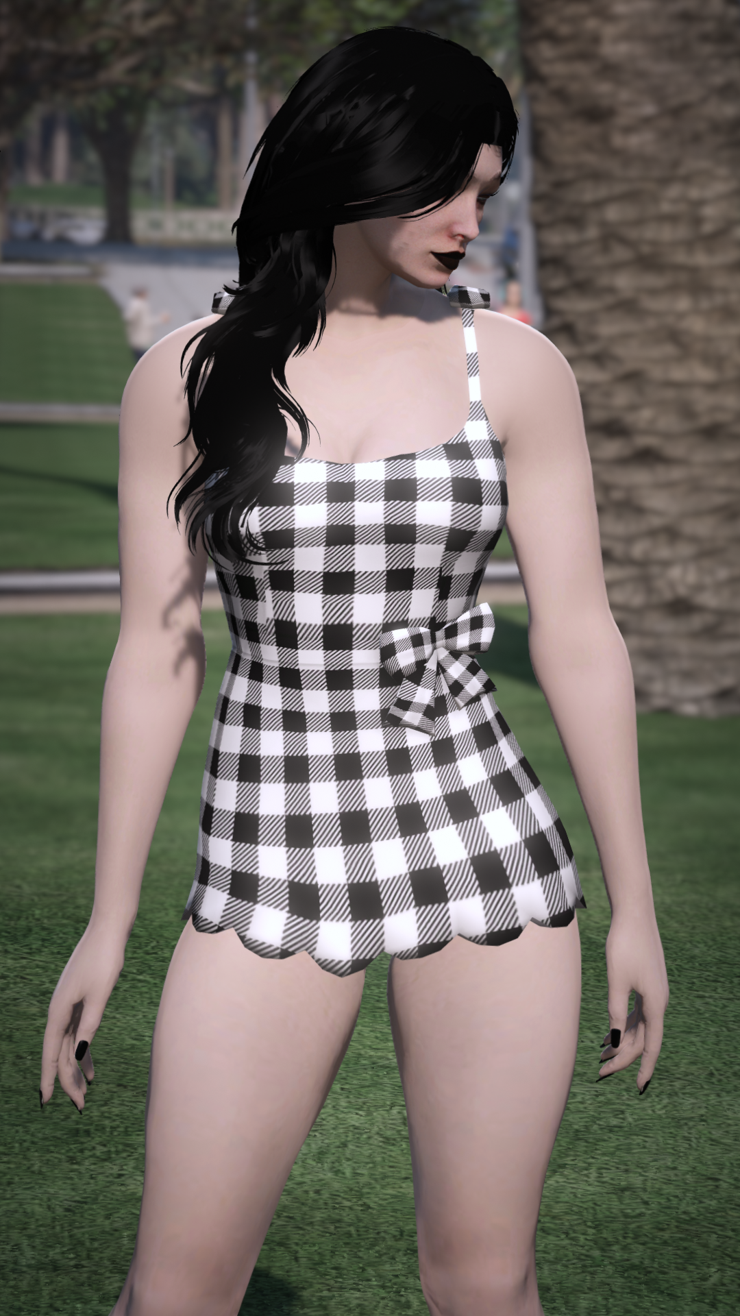 Thumbnail of Scalloped Mini Dress in Black
