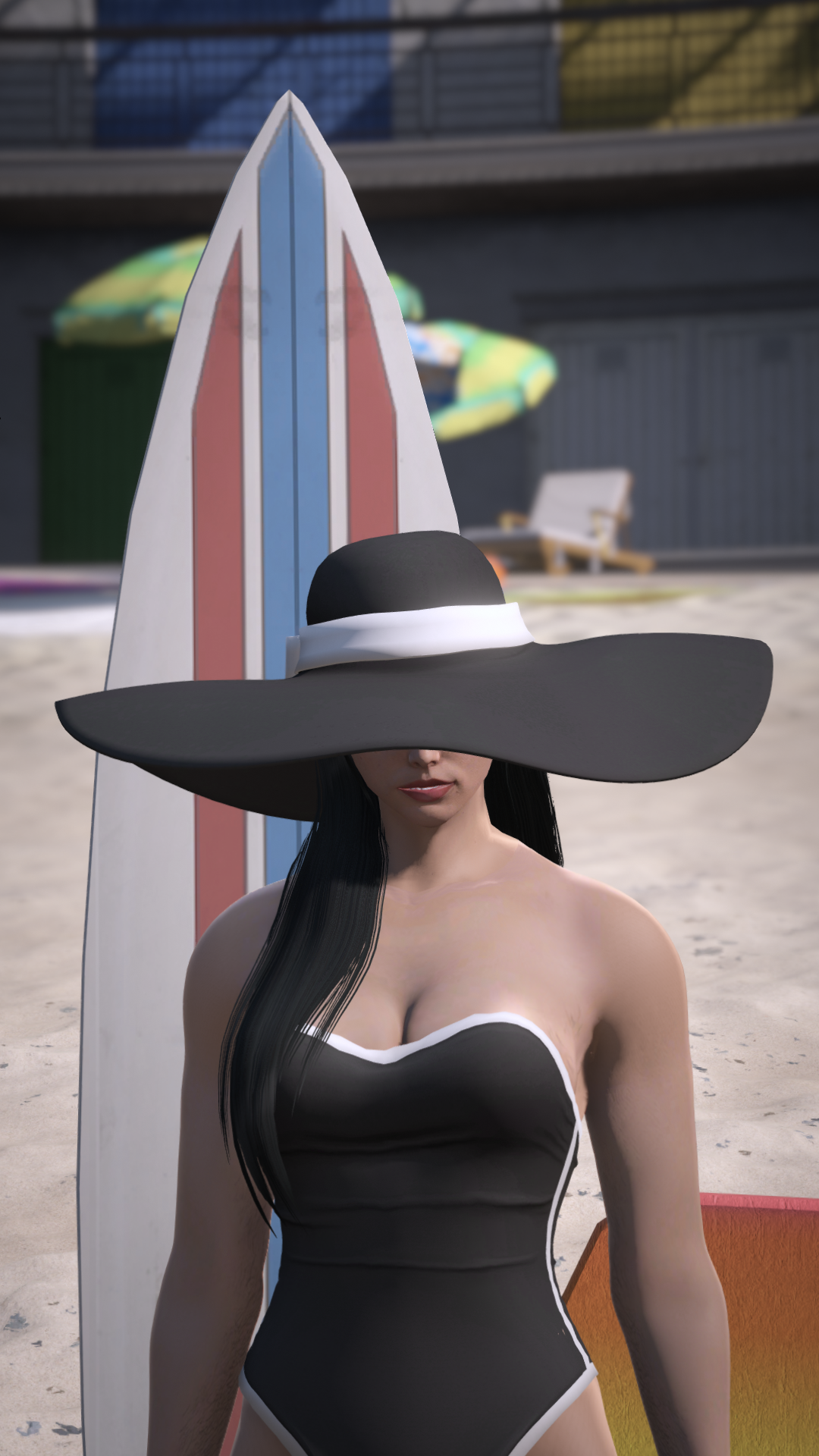 Thumbnail of Oversized Straw Sun Hat in Black