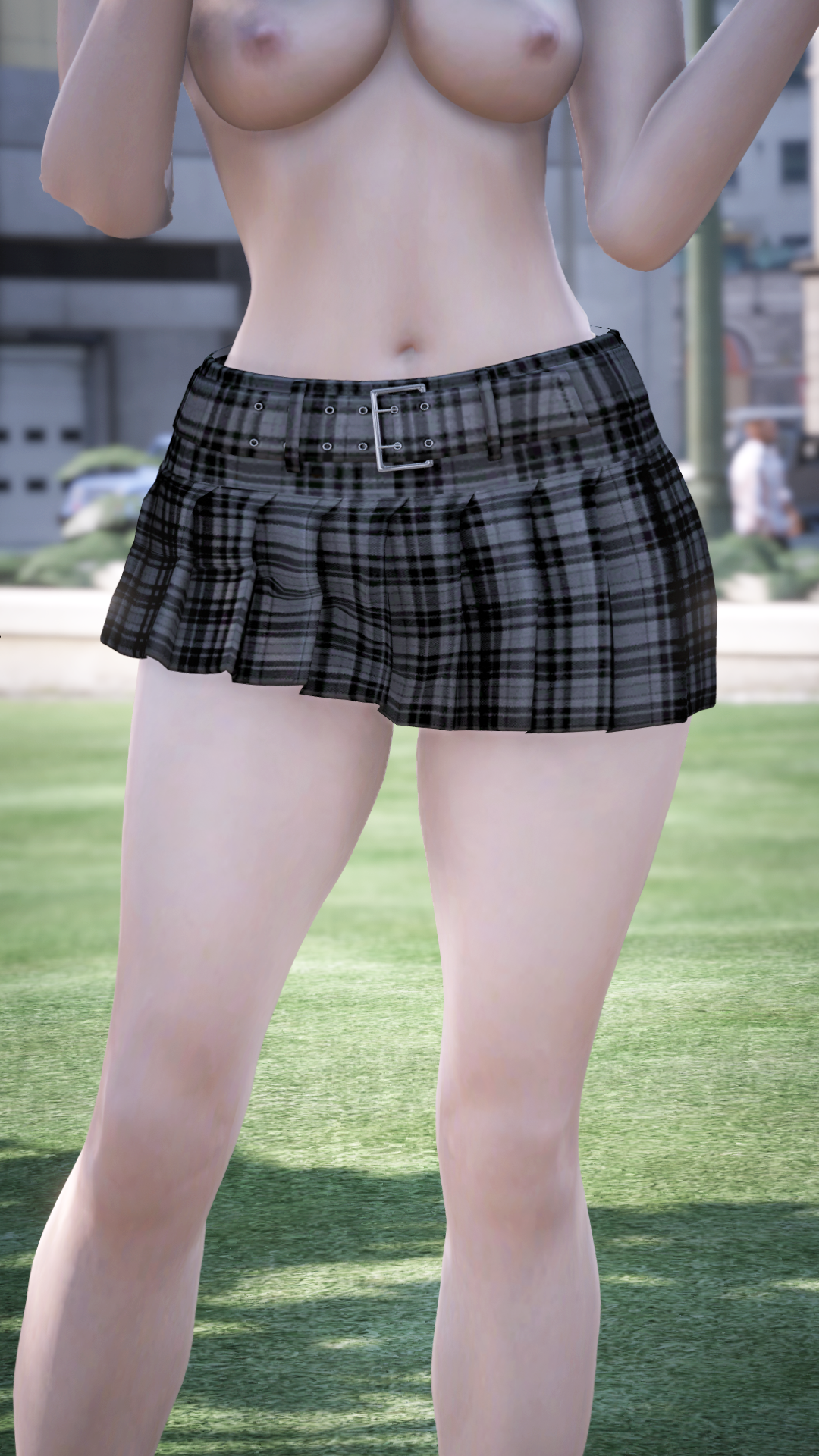 Thumbnail of Schoolgirl Style Plaid Skirt in Black