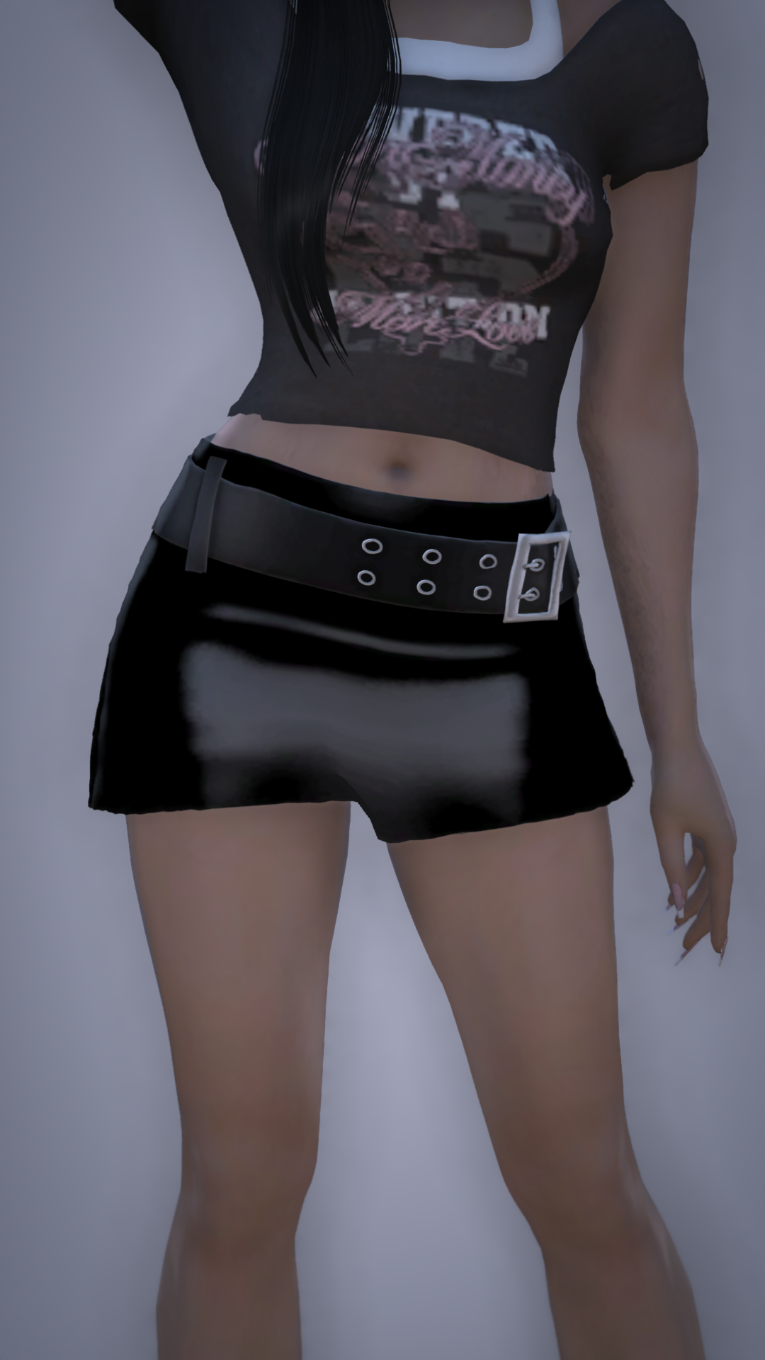 Thumbnail of Star Belt Micro Skirt in Full black
