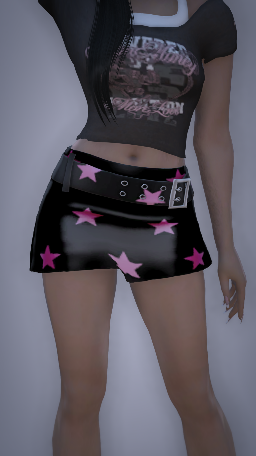 Thumbnail of Star Belt Micro Skirt in Black & Purple