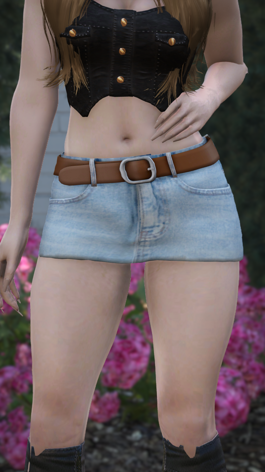 Thumbnail of Basic Denim Miniskirt in Blue
