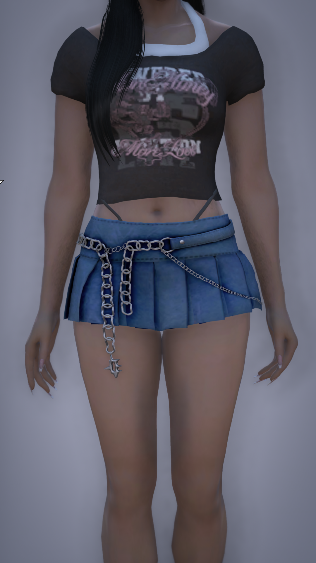 Chainlink Pleated Mini Skirt