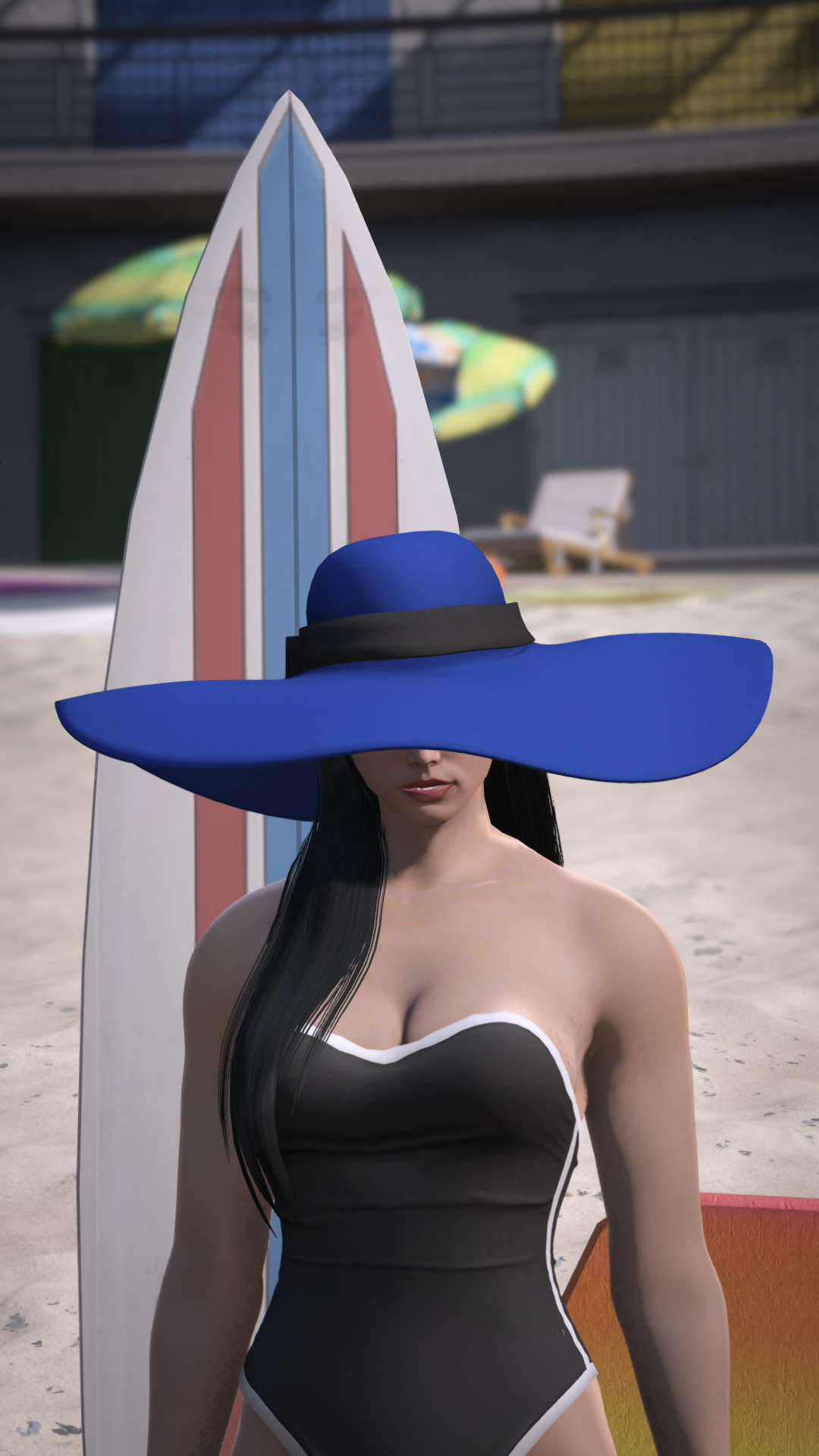 Thumbnail of Oversized Straw Sun Hat in Blue