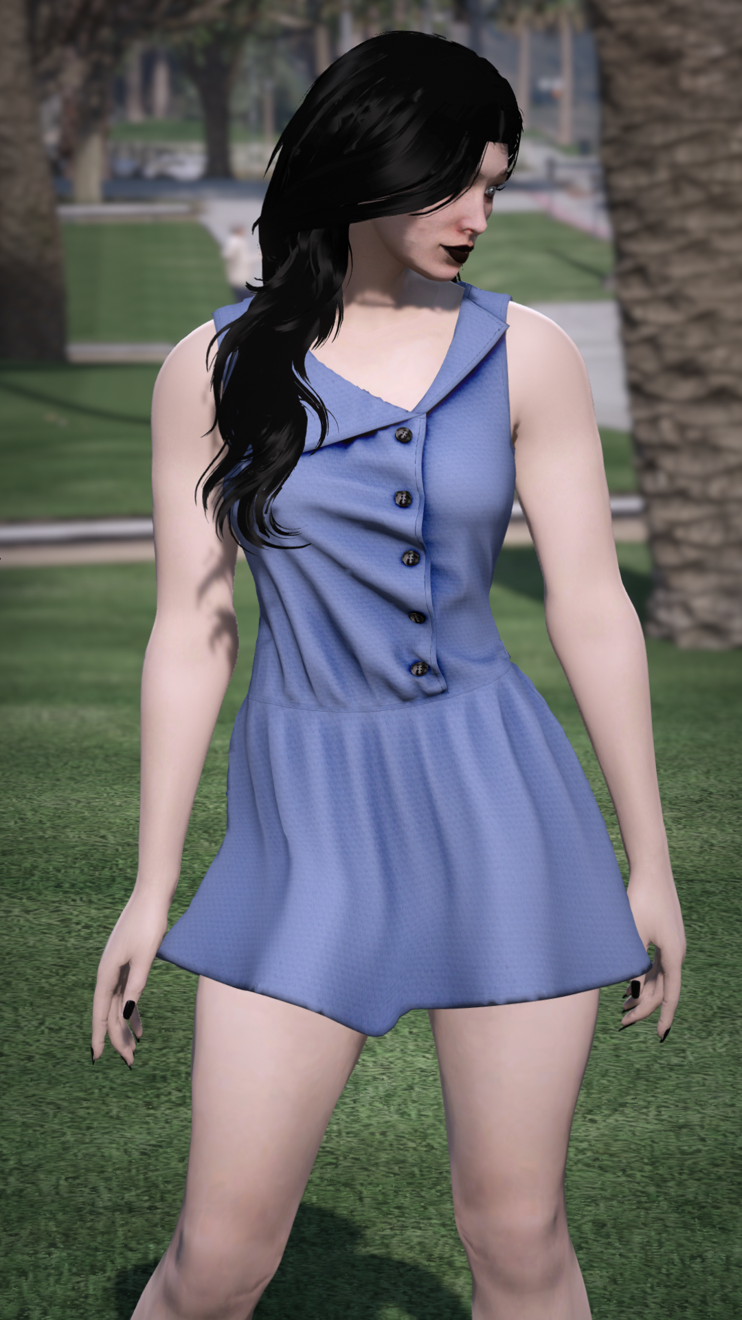 Sleeveless Button Mini Dress