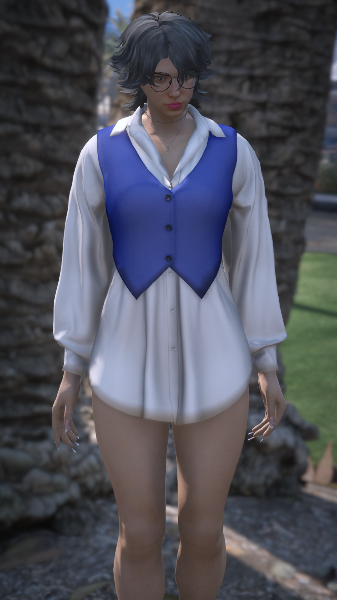 Thumbnail of Vest Shirt Dress in Blue