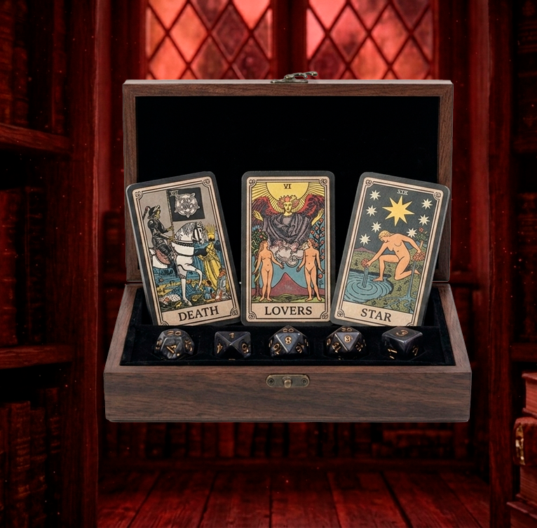 Arcana Tarot Deck & Dice Box