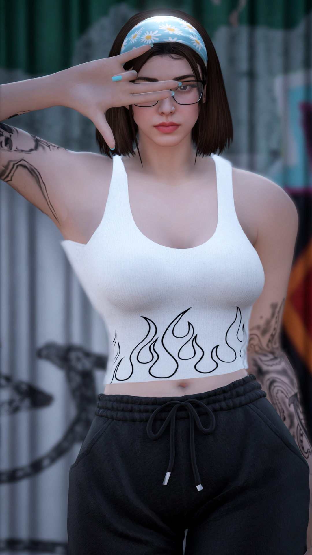 Thumbnail of Cropped Tank Top in Flames