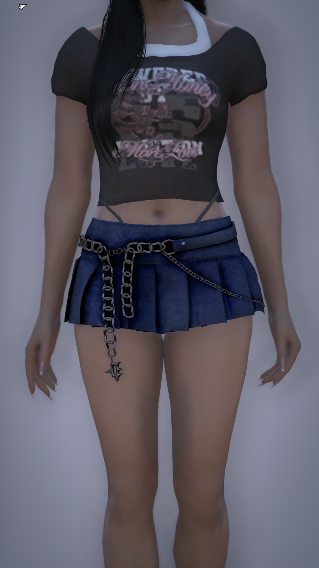 Thumbnail of Chainlink Pleated Mini Skirt in Dark Blue