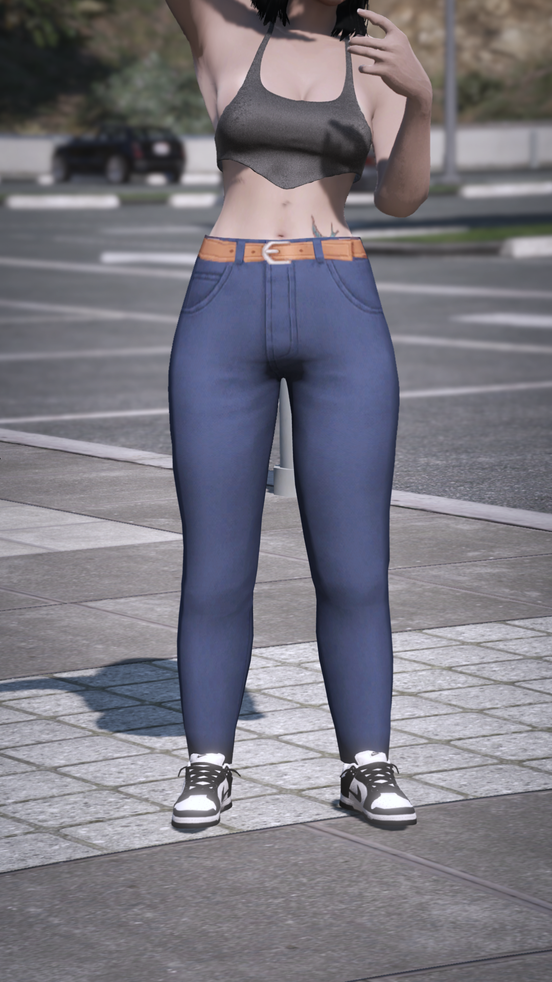 Thumbnail of High-Waist Jeans in Dark Blue