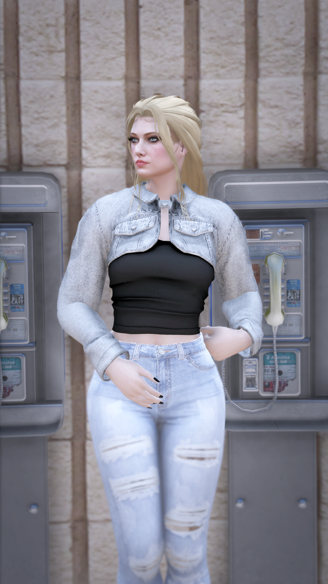 Thumbnail of Cropped Denim Jacket in Gray