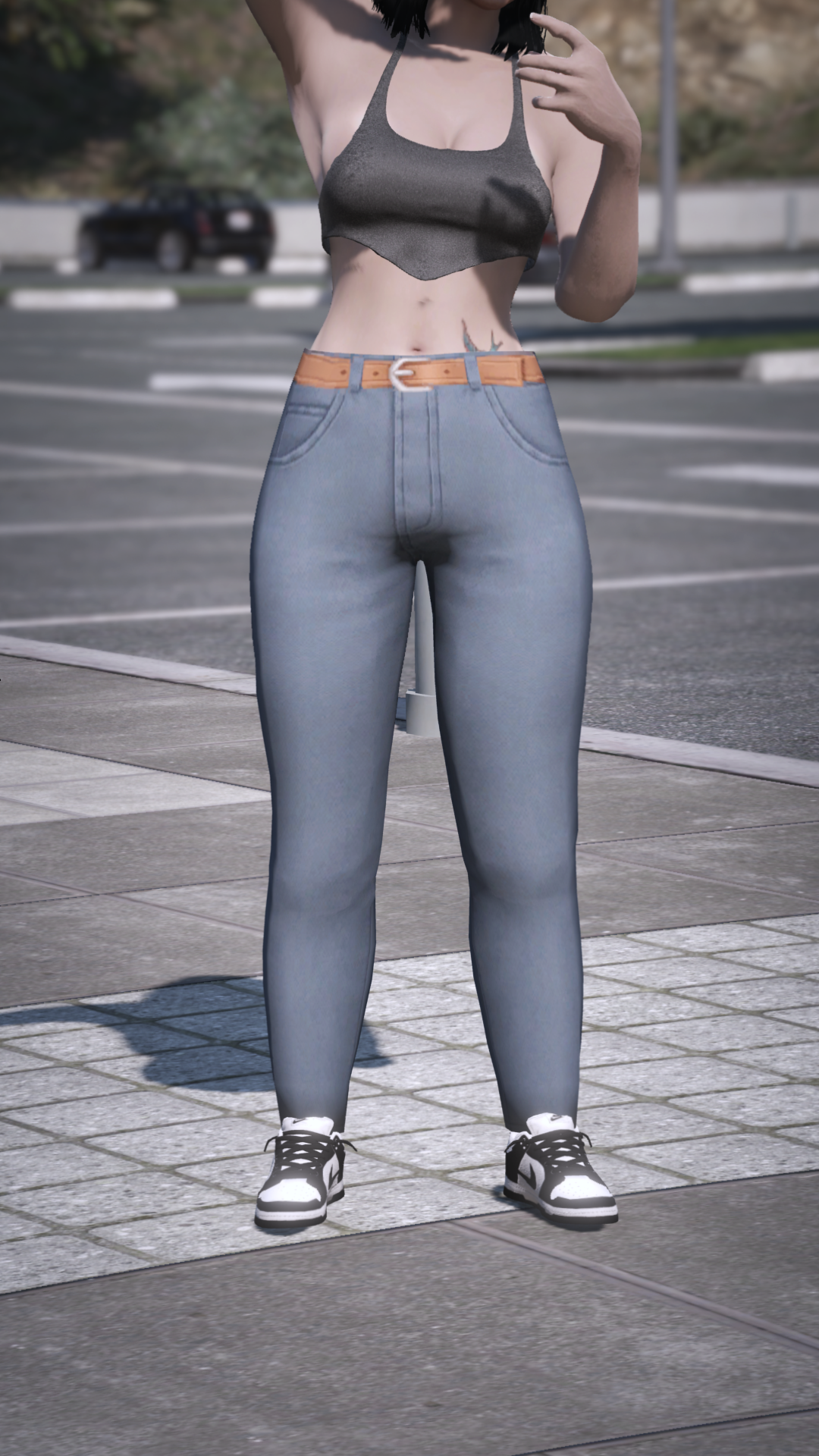 Thumbnail of High-Waist Jeans in Gray