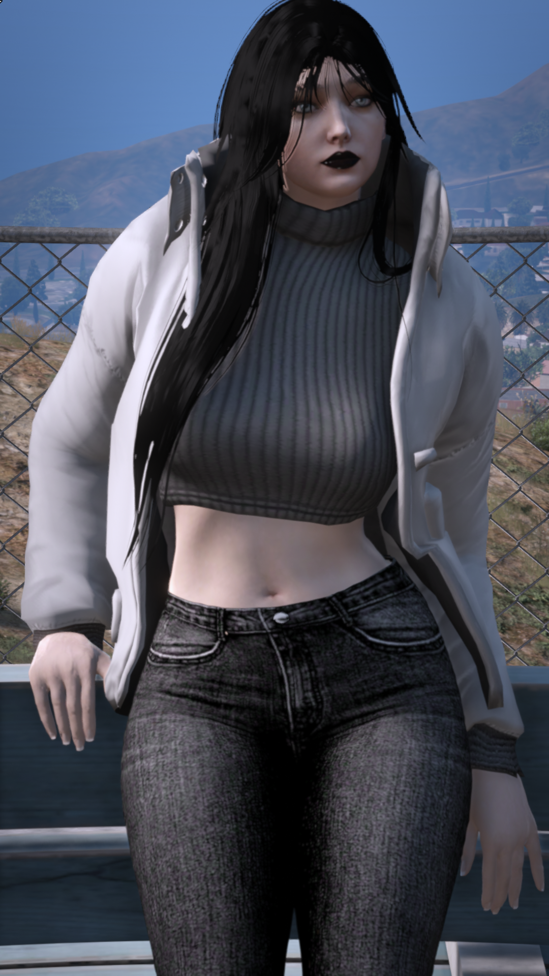 Thumbnail of Jacket & Ribbed Crop Top Set in Gray