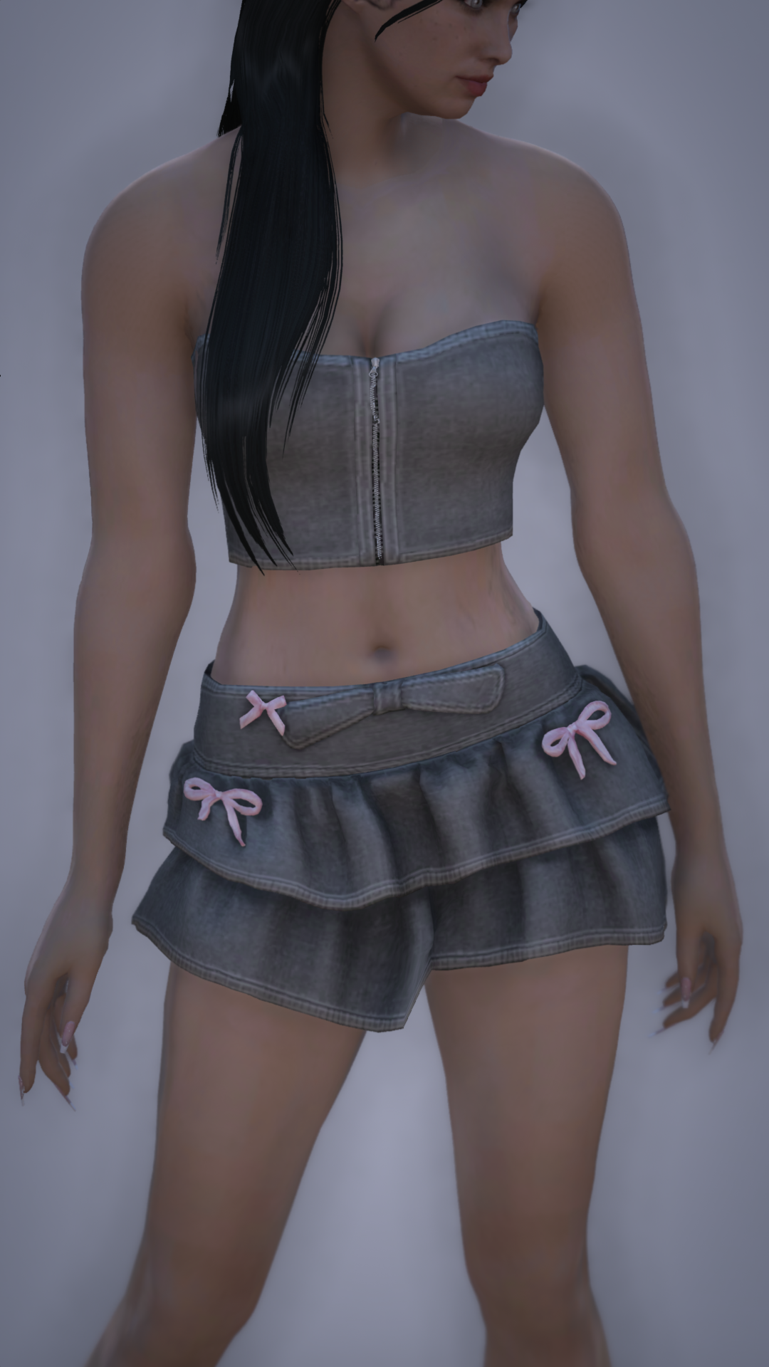 Ribbon Corset & Ruffle Skirt