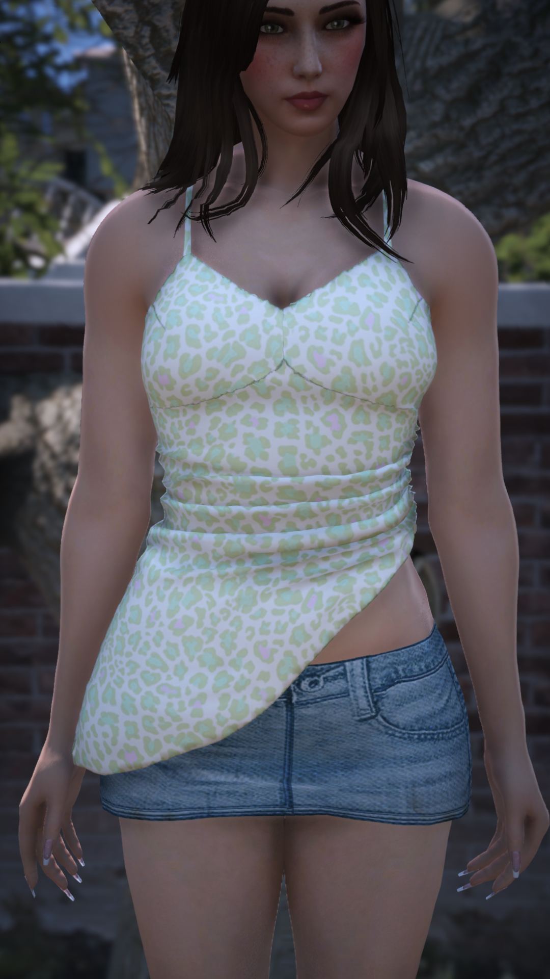 Thumbnail of Asymmetrical Animalprint Cami Top in Green