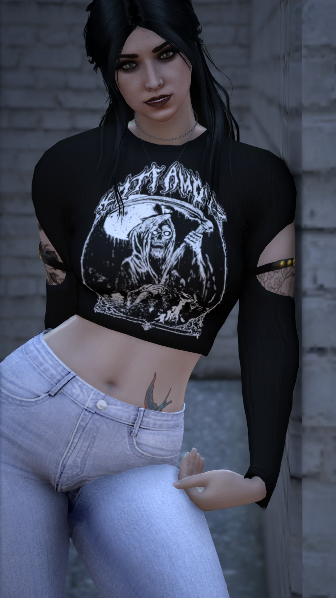Thumbnail of Longsleeve Crop-Top in The Grim Reaper