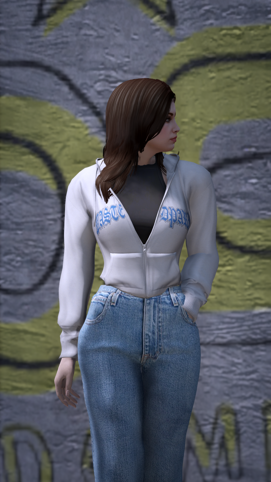 Thumbnail of Classic Zip-Up Hoodie in Gray Lettering