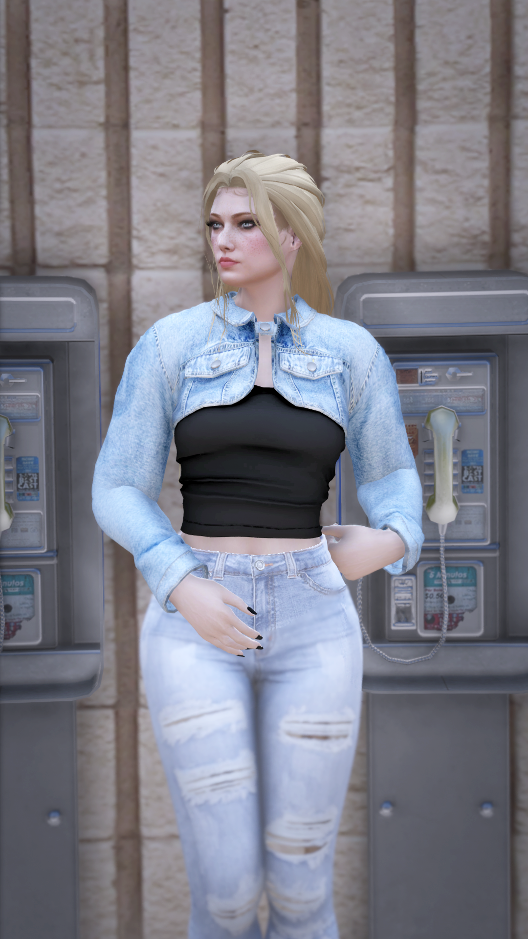 Thumbnail of Cropped Denim Jacket in Light Blue