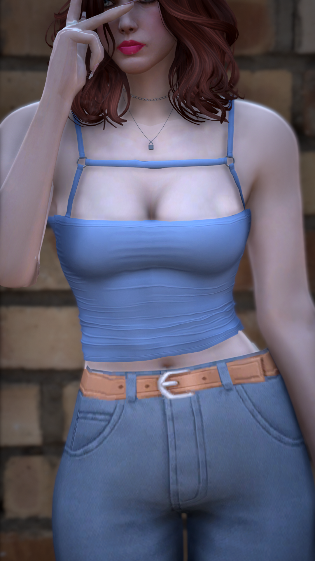 Thumbnail of Strappy Crop Top in Light Blue