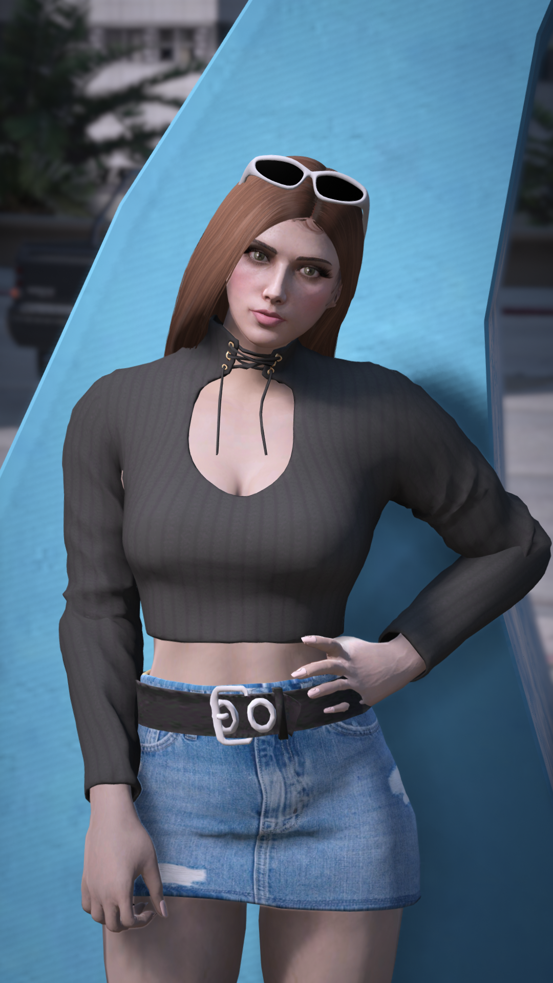 Thumbnail of Drawstring Neck Crop Top in Black