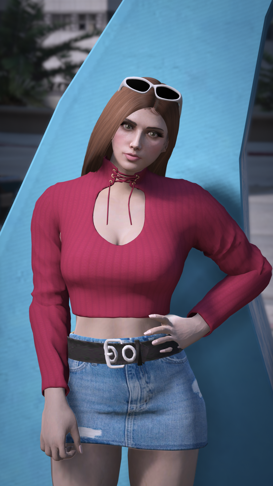 Drawstring Neck Crop Top