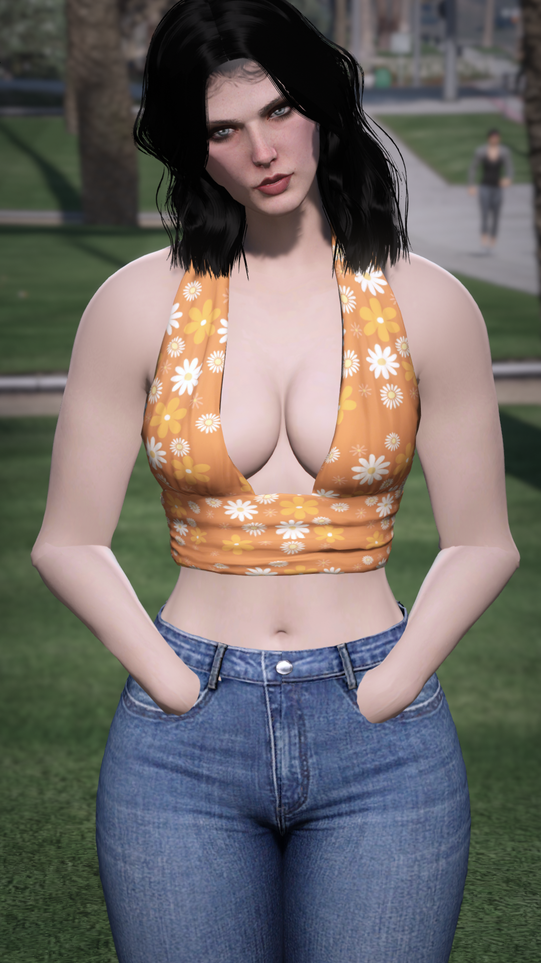 Thumbnail of Plunge Halter Crop in Orange