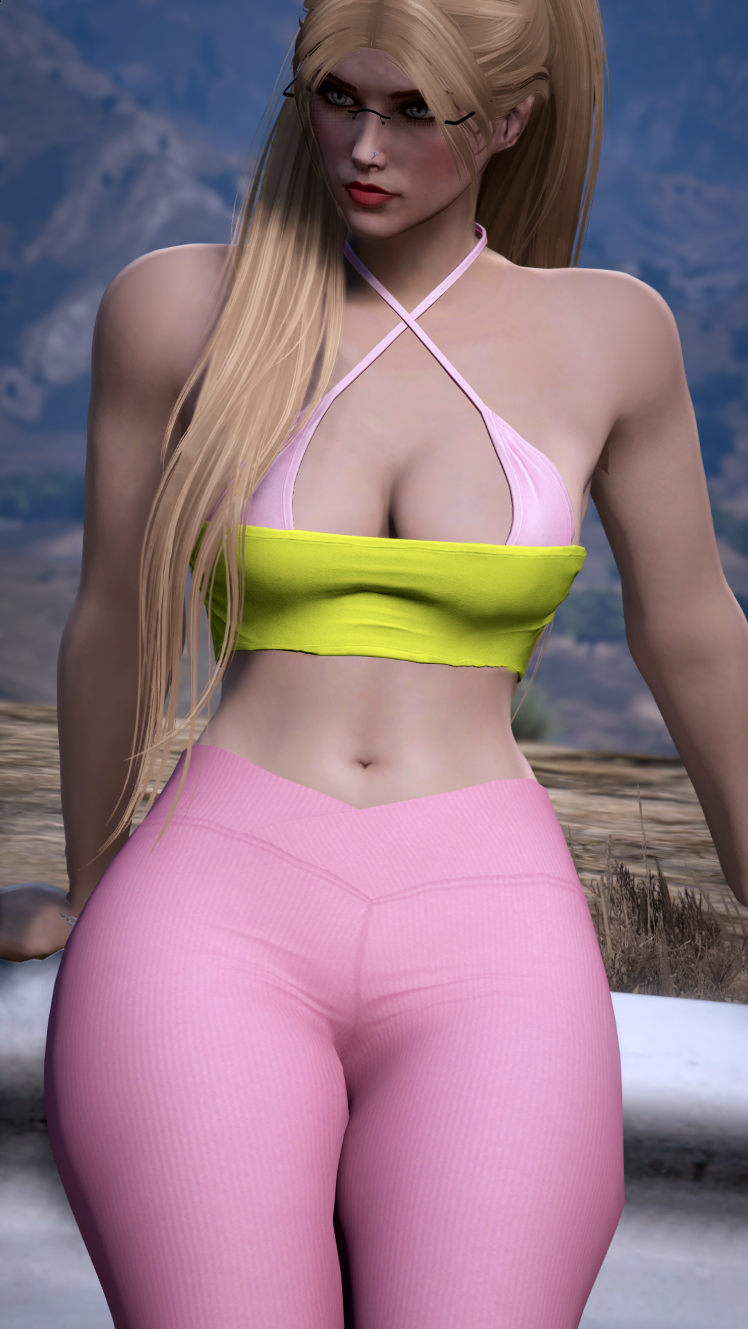 Thumbnail of Crisscross Front Top in Pink and Green
