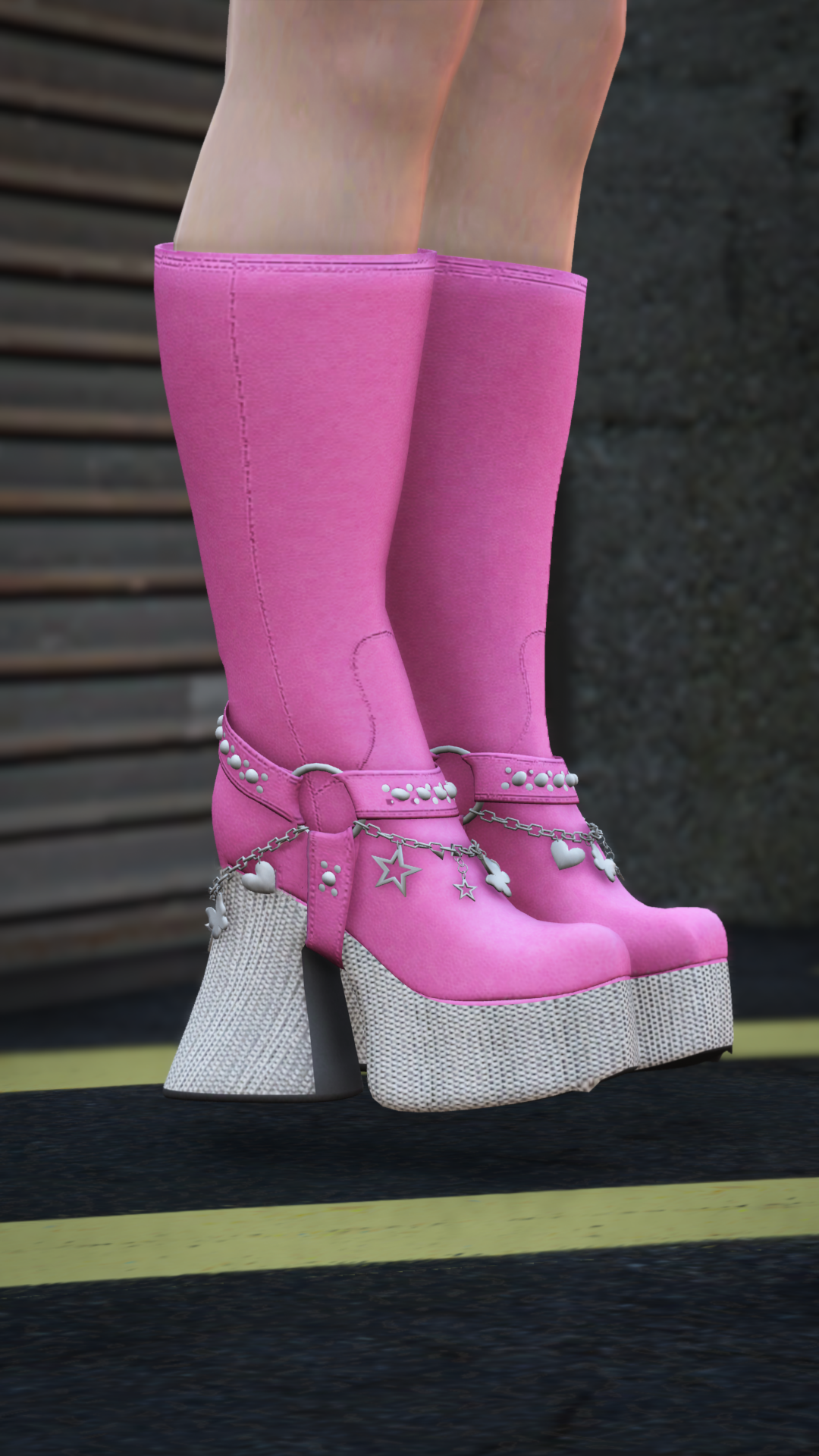 Thumbnail of Charmed Platform Boots in Pink