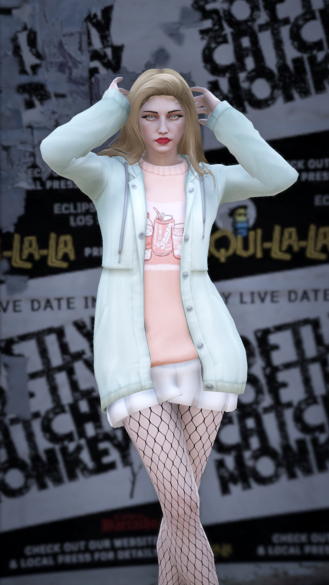 Grunge Skirt & Hoodie Jacket Set