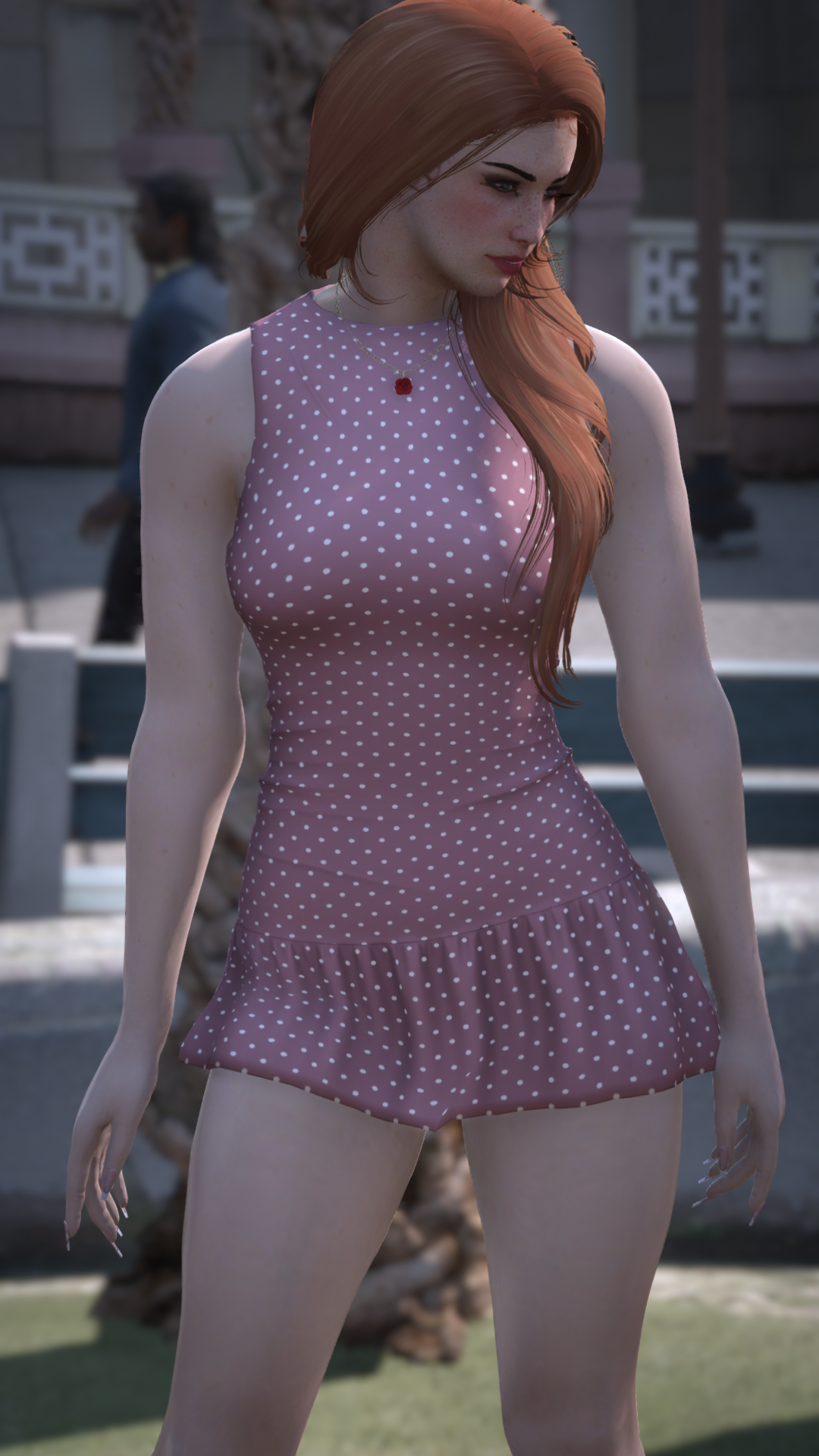 Thumbnail of Mock Neck Mini Dress in Pink