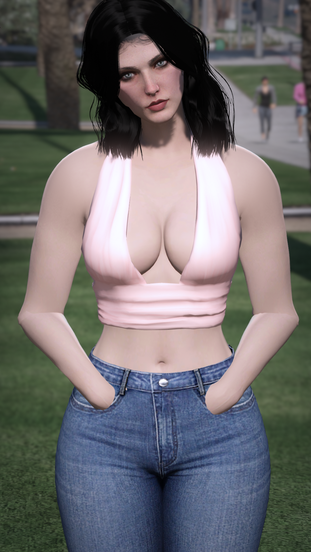 Thumbnail of Plunge Halter Crop in Pink