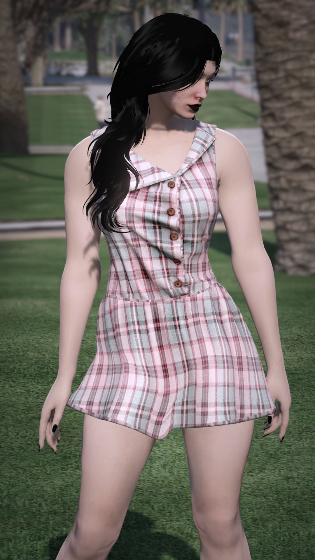 Thumbnail of Sleeveless Button Mini Dress in Pink
