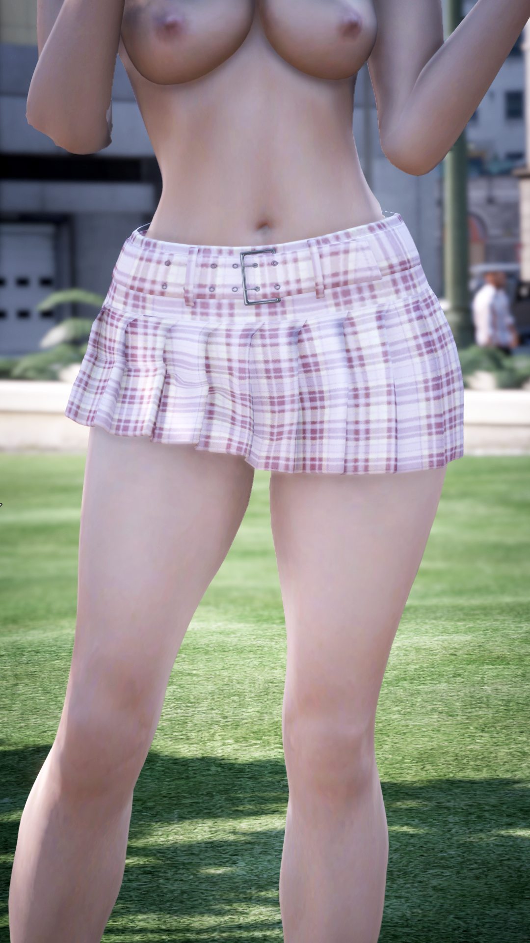 Thumbnail of Schoolgirl Style Plaid Skirt in Pink