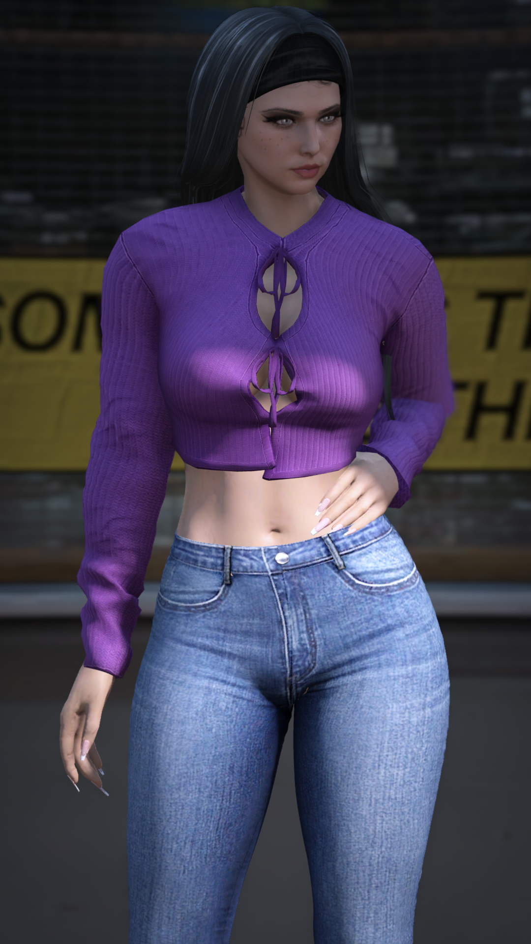 Thumbnail of Front Tie Cutout Crop Cardigan in Purple