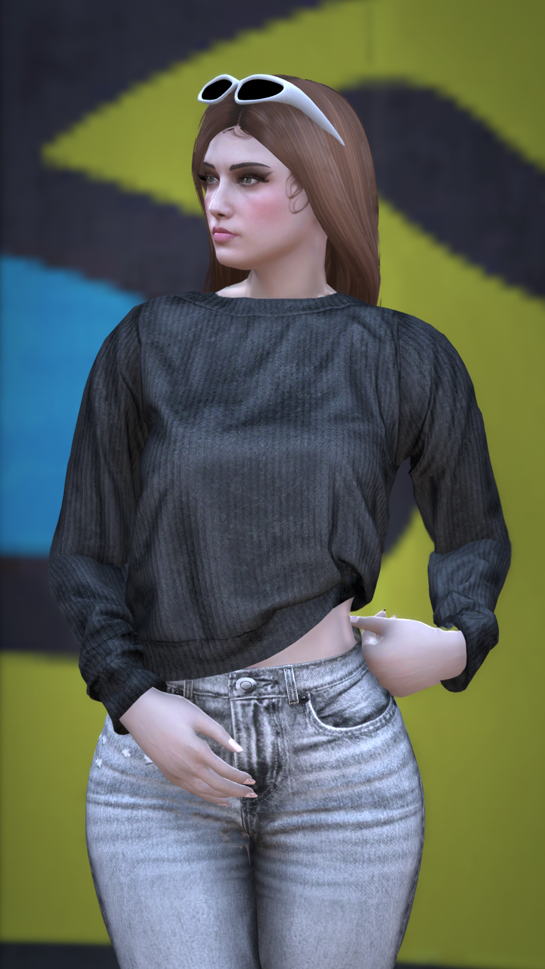 Thumbnail of Ribbed Long Sleeve Sweater in Black