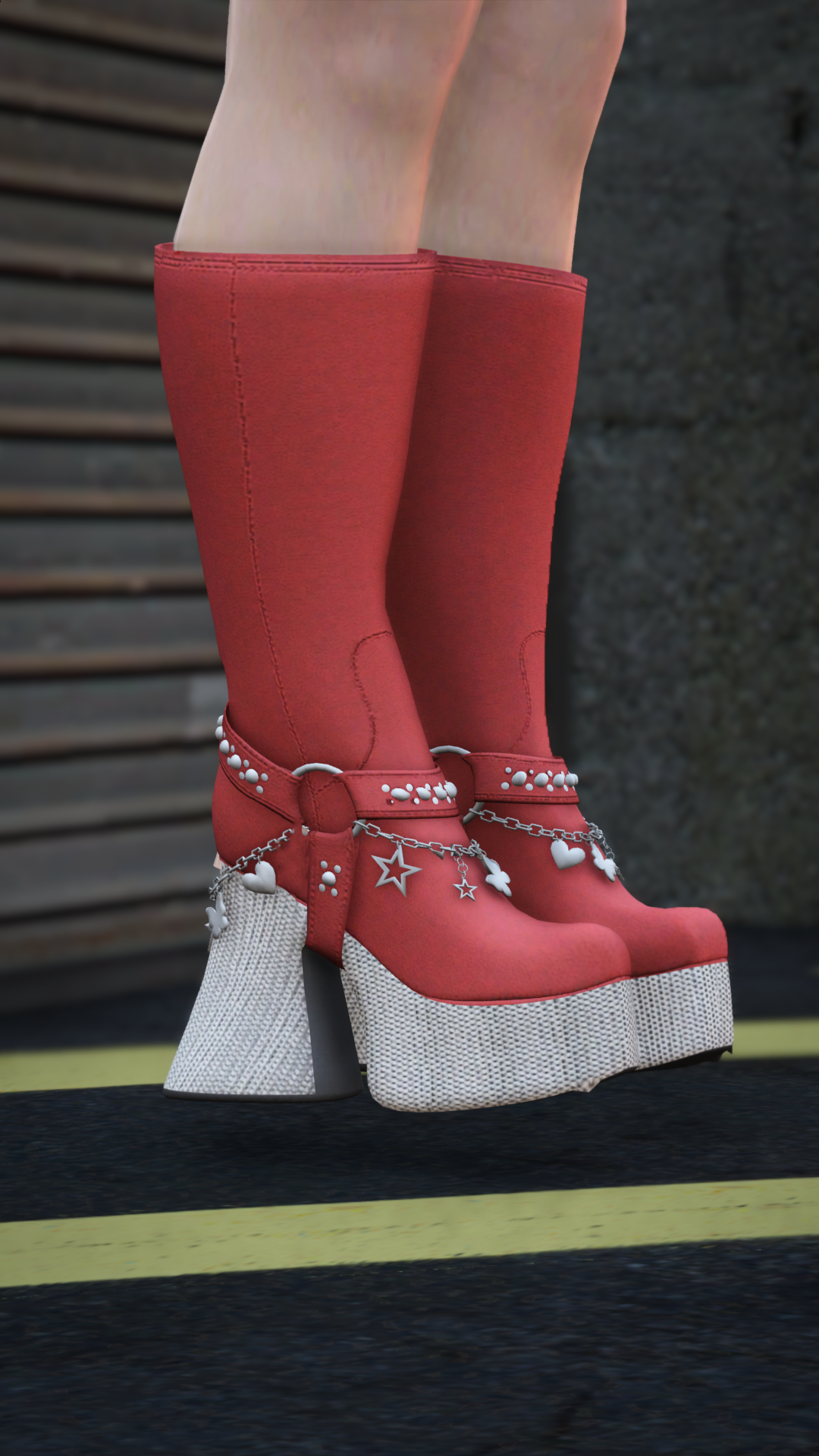 Thumbnail of Charmed Platform Boots in Red