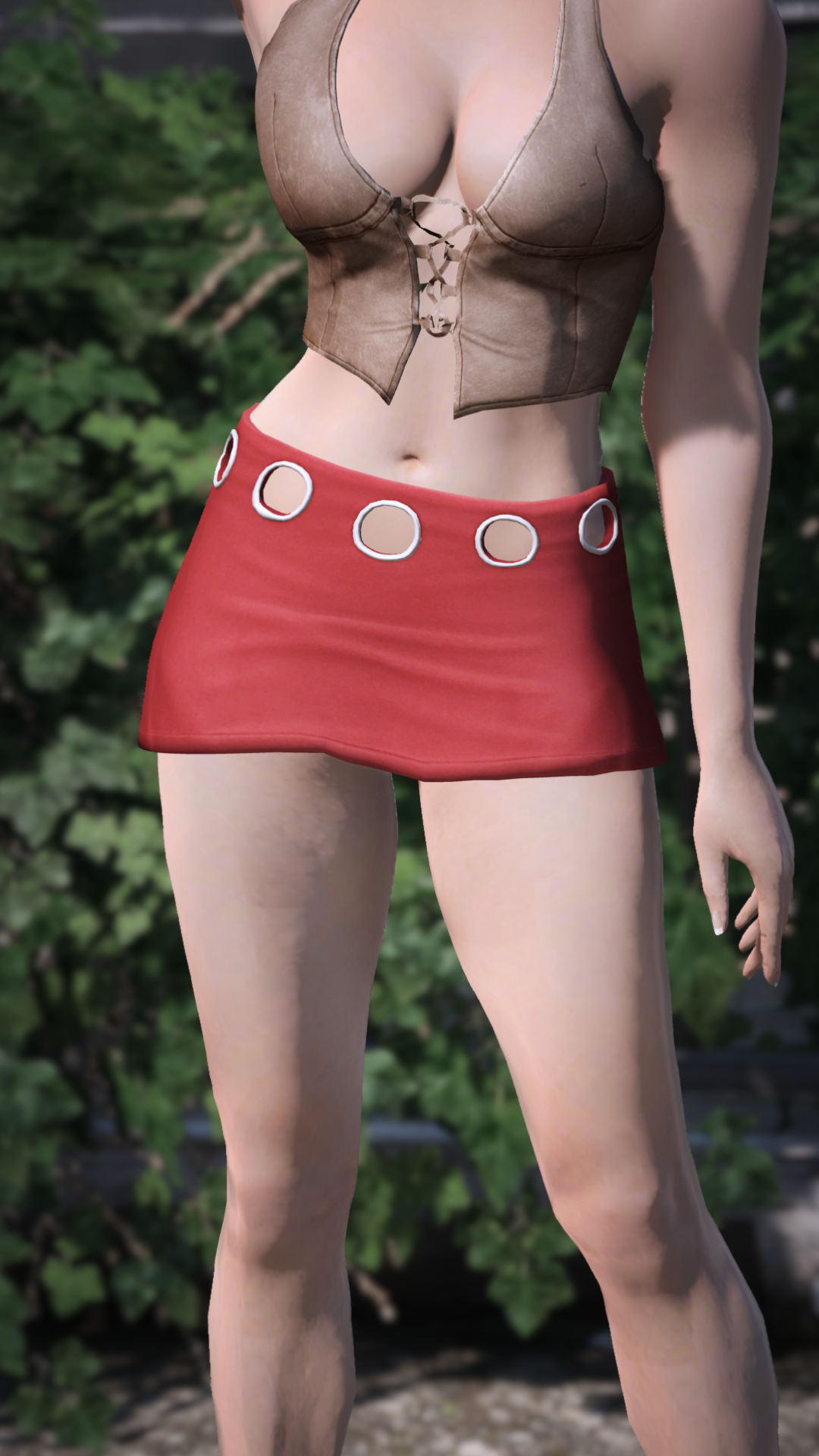 Grommet Leather Miniskirt