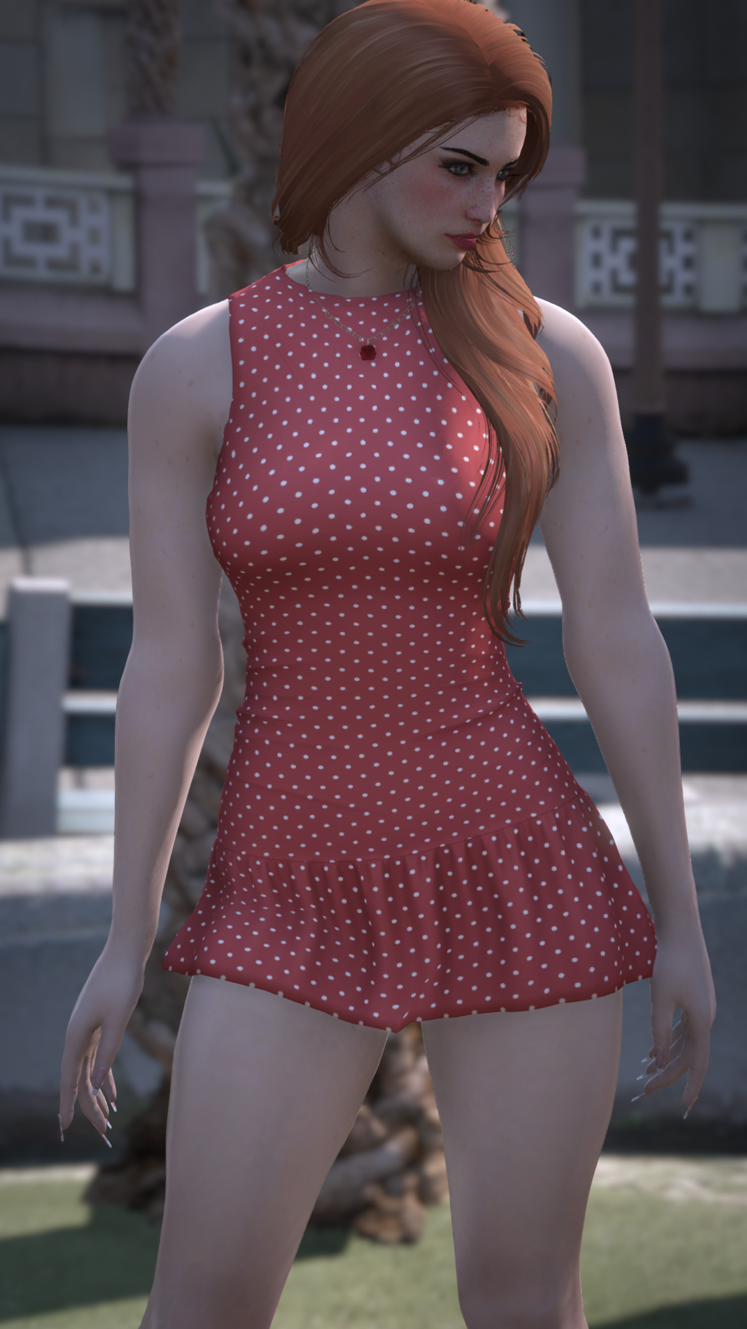 Thumbnail of Mock Neck Mini Dress in Red