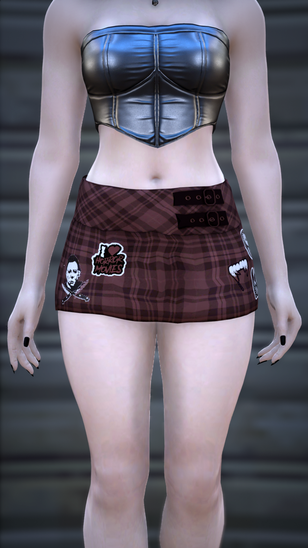 Thumbnail of Buckled Plaid Micro Skirt in Red