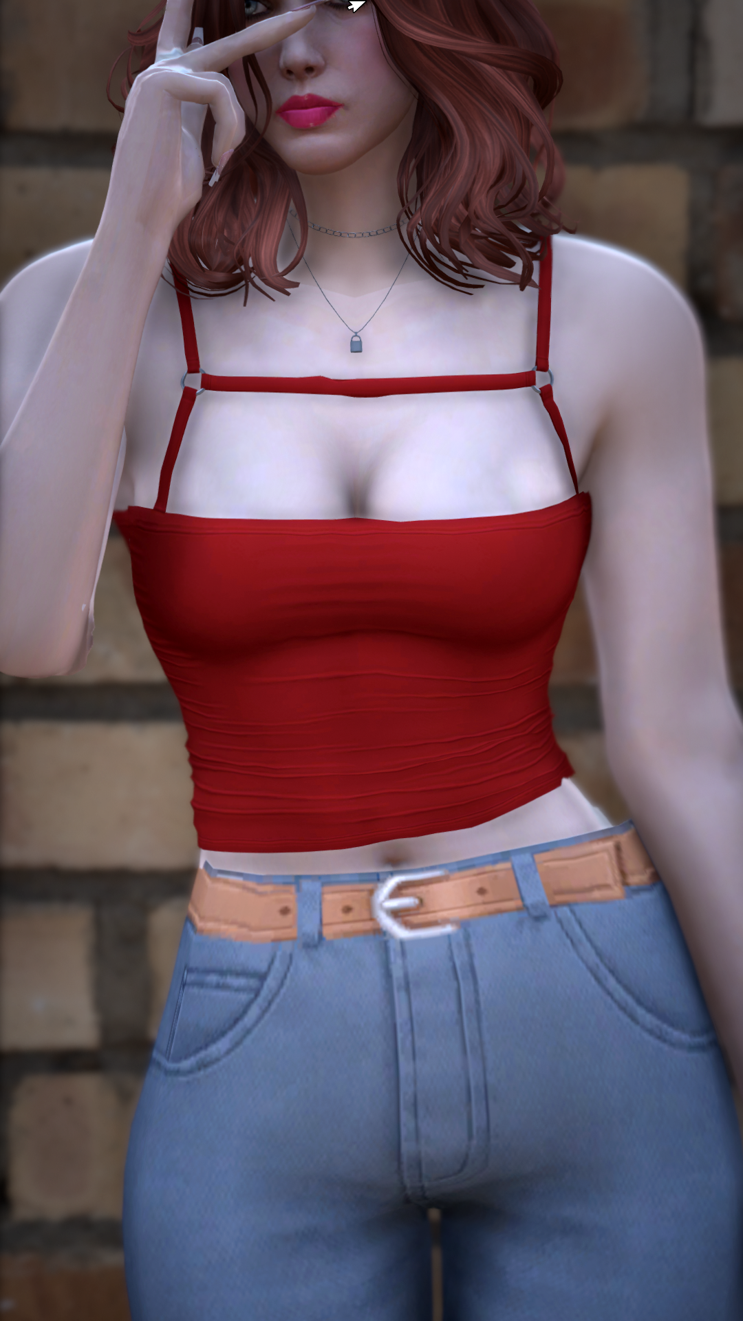 Thumbnail of Strappy Crop Top in Red